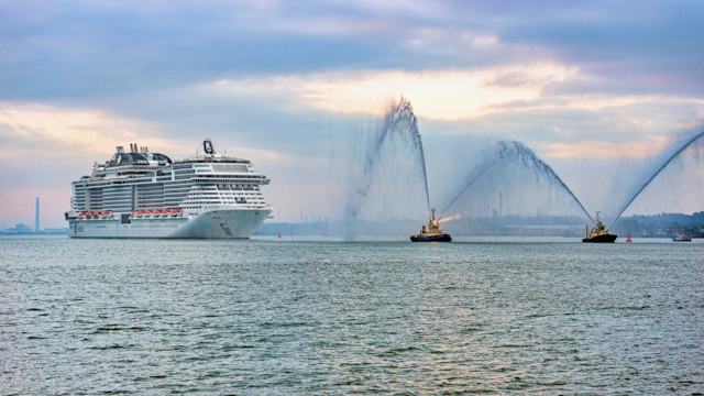MSC Bellisssima arriving in Southampton
