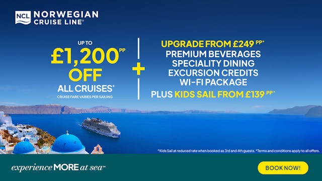 Save up to £1200 per person Limited Time Offer!