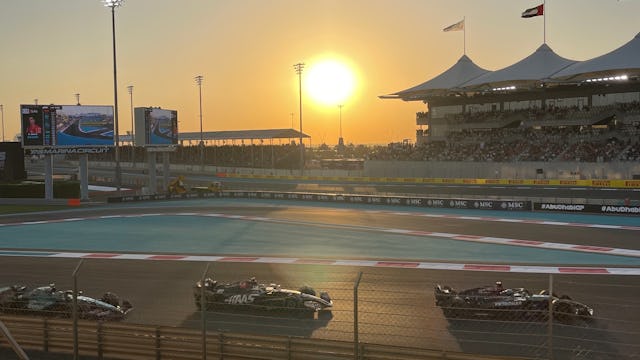 Abu Dhabi Grand Prix sunset from the North Grandstand