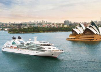 Seabourn Quest cruising past the Opera House in Sydney