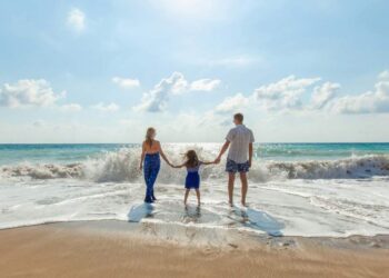 Family enjoying a day at the beach