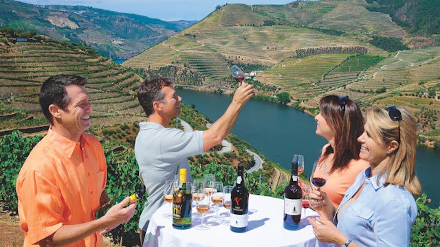 Guests wine tasting on the Douro