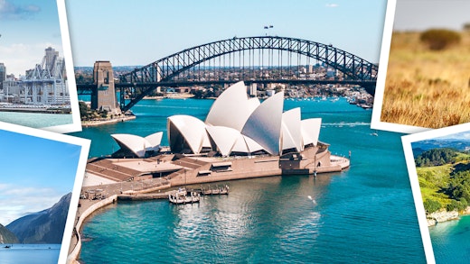 Collage of images from Australia and New Zealand