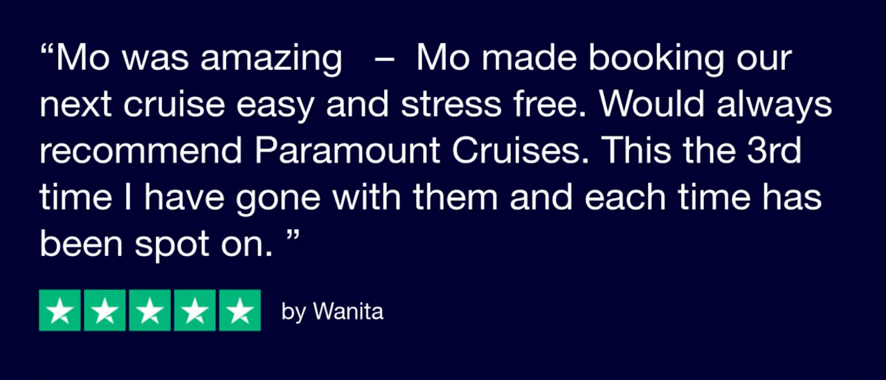A review about Mo, from a Paramount Cruises customer