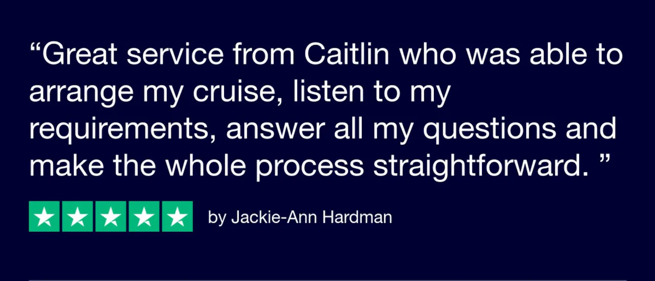 A review about Caitlin's service, from a Paramount Cruises customer