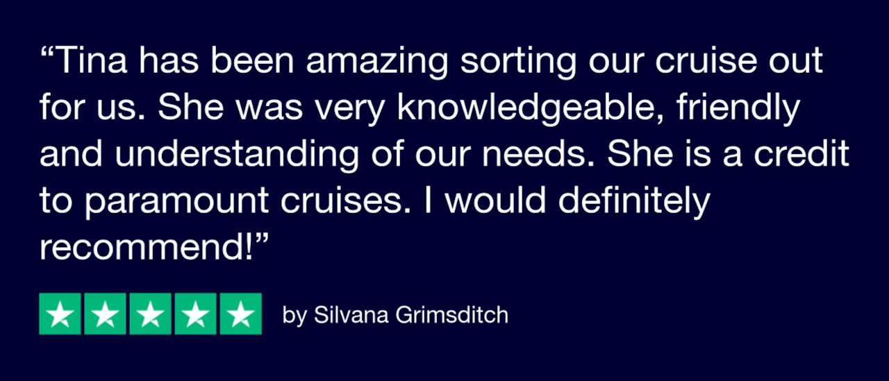 A review about Tina, from a Paramount Cruises customer