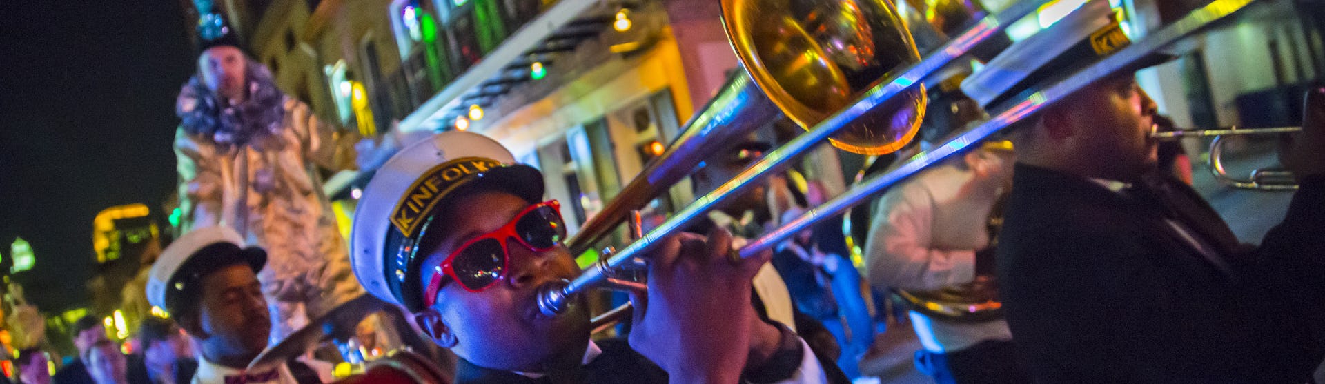 Mardi Gras Krewe rolling through uptown New Orleans