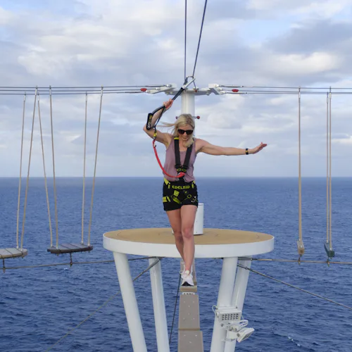 Skywalk rope course onboard P&O Cruises
