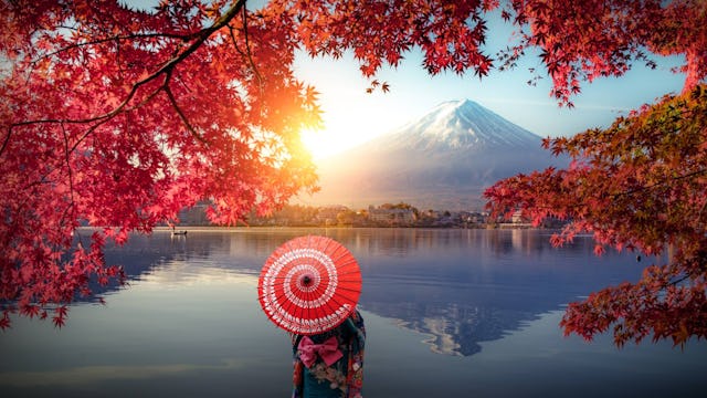 Lake Kawaguchiko near Mount Fuji, Japan