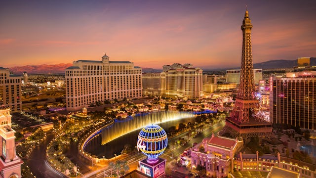 Las Vegas strip which hosts the Las Vegas Grand Prix