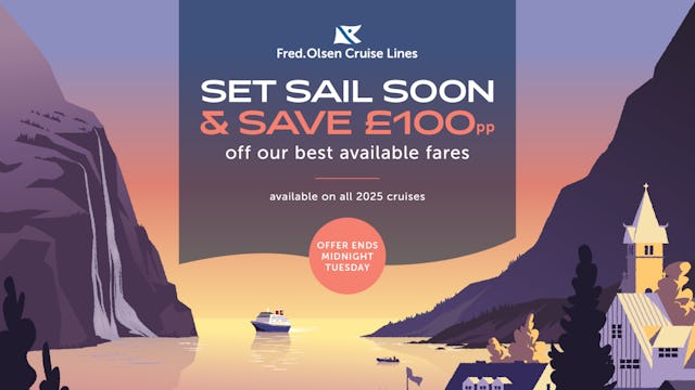 Fred Olsen Weekend Flash Sale - Save £100pp on 2025 sailings.